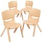 Flash Furniture Natural Plastic Stackable School Chair with 12'' Seat Height, PK4 4-YU-YCX4-001-NAT-GG - alternate 3